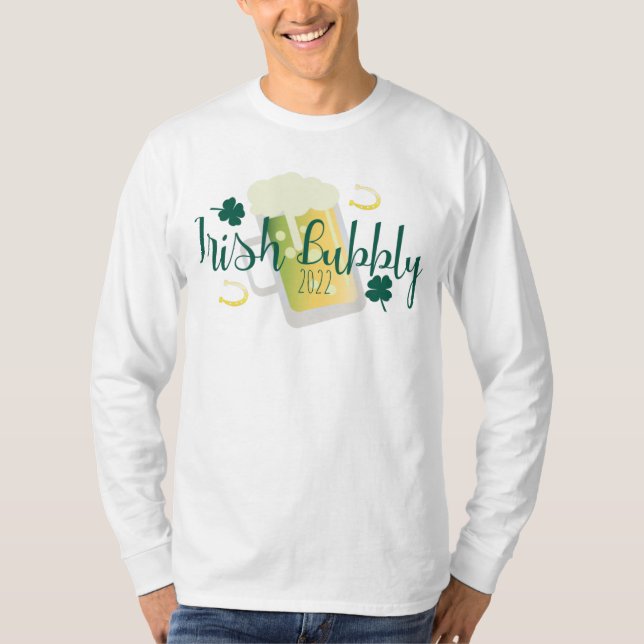 St Patricks Day Bubbly Green T-Shirt (Vorderseite)