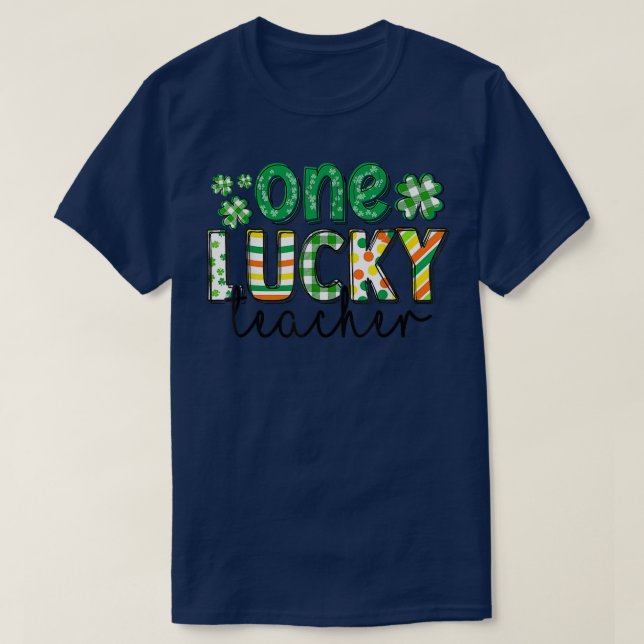 St Patrick's Day Buffalo Kariert Teacher T-Shirt O (Design vorne)