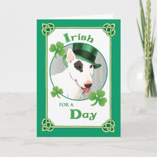 St. Patrick's Day Bull Terrier Karte
