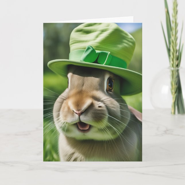 St. Patrick's Day Bunny Karte (Vorderseite)