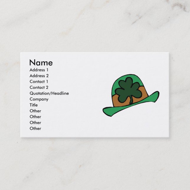 St. Patrick's Day Business Card Visitenkarte (Vorderseite)