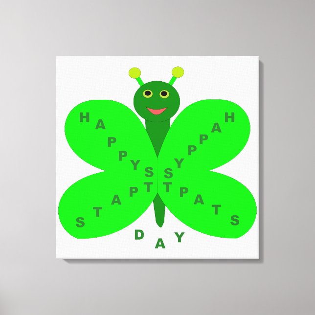 St. Patricks Day Butterfly Canvas Print Leinwanddruck (Vorderseite)