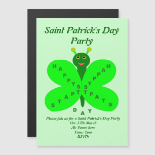 St. Patricks Day Butterfly Custom Invite Magneteinladung