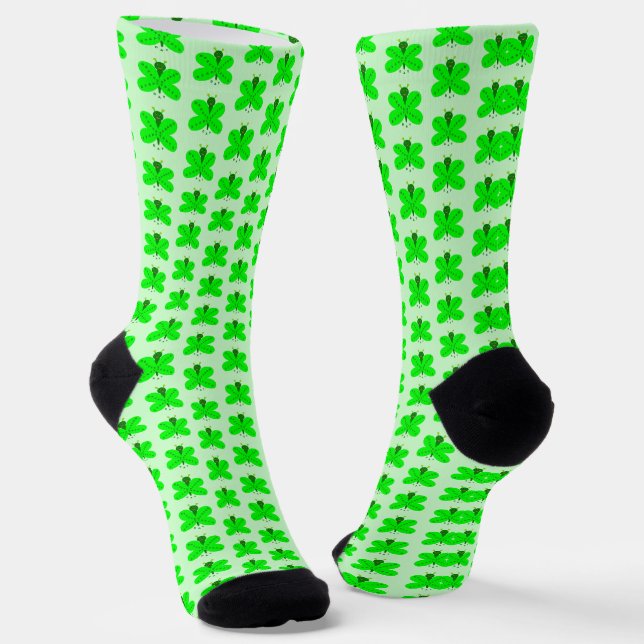 St. Patricks Day Butterfly Gemustert Socken (Gewinkelt)