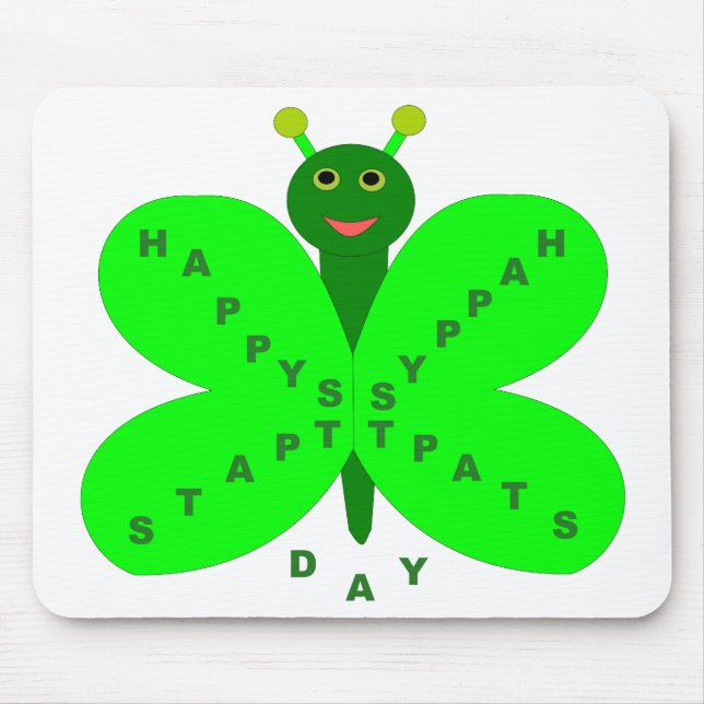 St. Patricks Day Butterfly Mousepad (Vorne)
