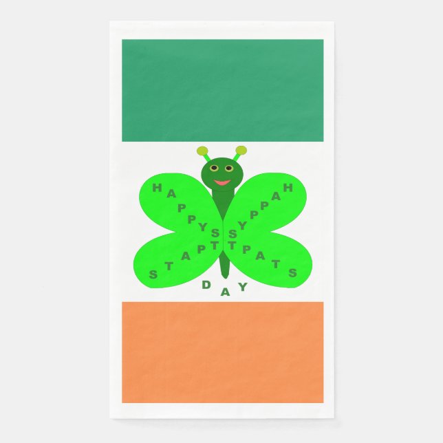 St. Patrick's Day Butterfly Paper Napkins Serviette (Vorderseite)