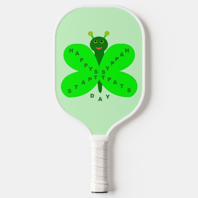 St. Patrick's Day Butterfly Pickleball Schläger (Vorderseite)