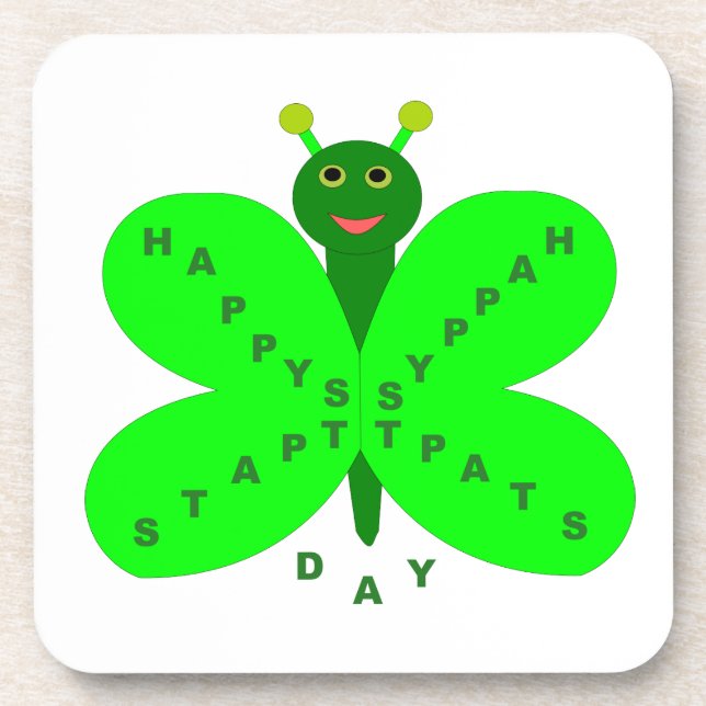 St. Patricks Day Butterfly Untersetzer (Vorderseite)