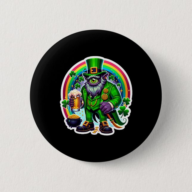 St. Patrick's Day Bylor des Bösen Blicks Irischer  Button (Vorderseite)