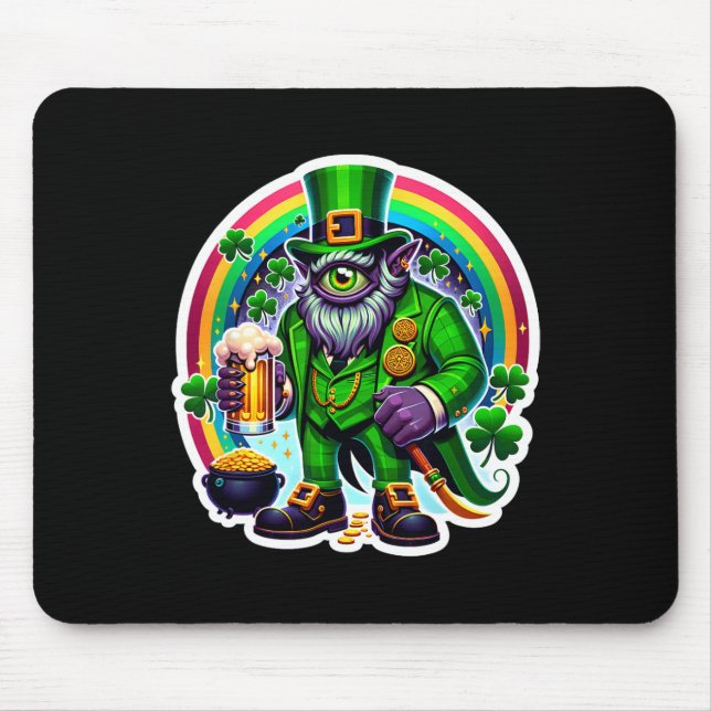 St Patricks Day Bylor des Bösen Blicks Irischer Dä Mousepad (Vorne)