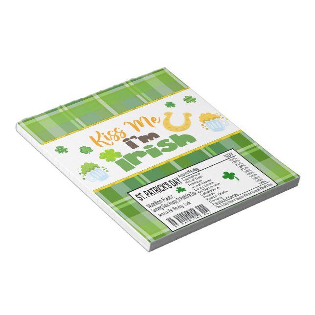 St Patricks Day Candy Bar Wrapper Gastgeschenke Notizblock (angewinkelt)
