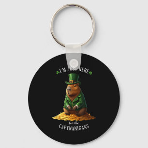 St Patricks Day Capybara Kobold Goldmünzen Schlüsselanhänger