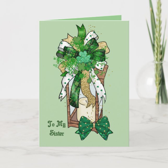 St Patricks Day Card für Ihre Schwester-Kleeblätte Karte (Vorderseite)