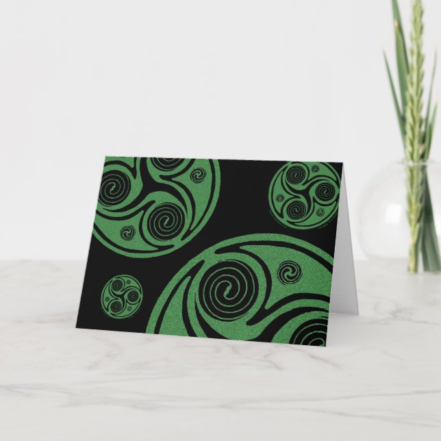 St. Patrick's Day Card - Irish Triskel Spirals Karte (Vorderseite)