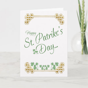 St Patrick's Day Card mit Kleeblatt Celtic Knot Karte