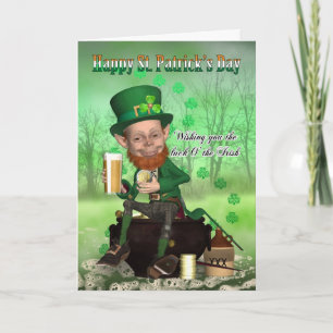 St. Patrick's Day Card - mit Leprechaun Karte