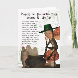 St. Patrick's Day Card mit Leprechaun Tante & Uncl Karte