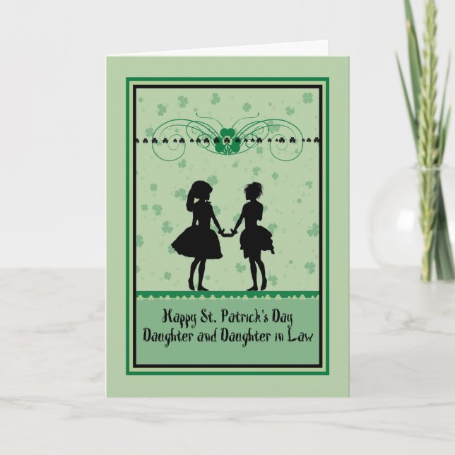 St. Patrick's Day Card, Tochter & Tochter in Law Karte (Vorderseite)
