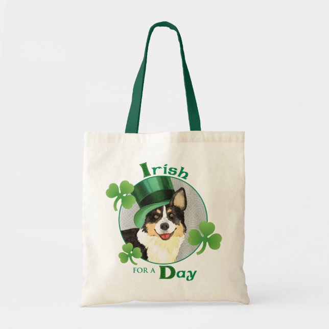 St. Patrick's Day Cardigan Welsh Corgi Tragetasche (Vorne)