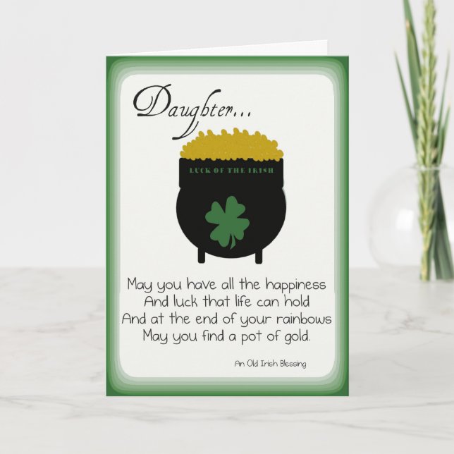 St. Patrick's Day Cards für die Tochter Karte (Vorderseite)