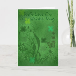 St. Patrick's Day Cards With Flowers And Shamrock, Karte