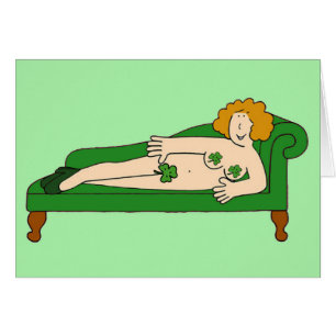 St. Patrick's Day Cartoon Lady am Chaise