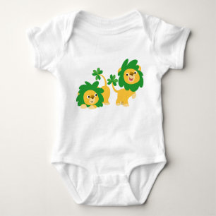St Patrick's Day Cartoon Lions Baby Apparel Baby Strampler
