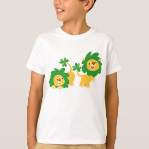St Patrick's Day Cartoon Löwen Kinder T - Shirt