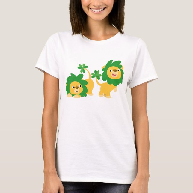 St Patrick's Day Cartoon Löwen T - Shirt (Vorderseite)