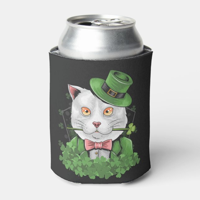 St. Patrick's Day Cat Can Cooler Dosenkühler (Kanne Vorderseite)