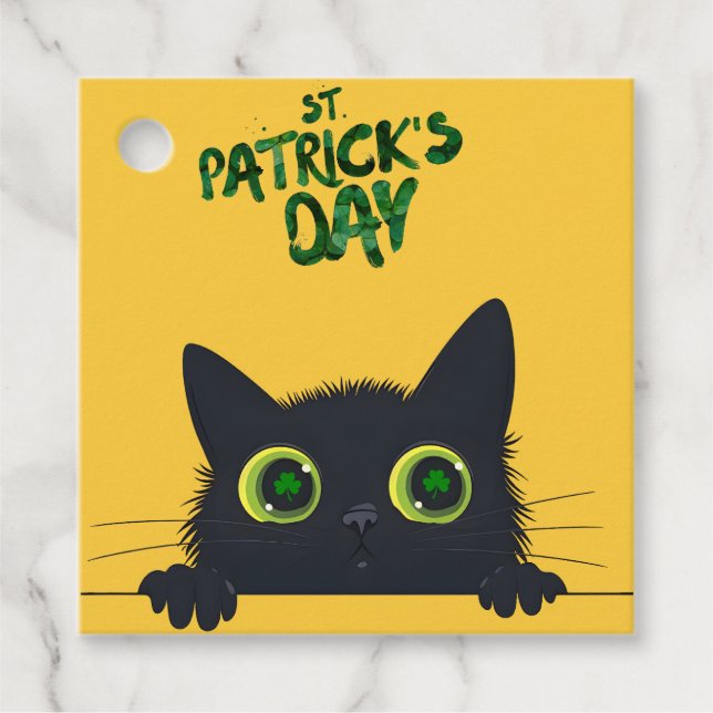 St. Patrick's Day Cat Funny Geschenkanhänger (Vorderseite)
