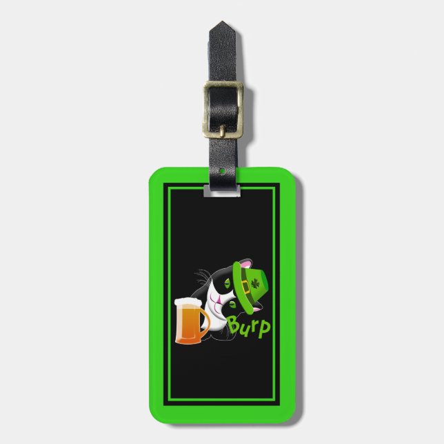 St. Patrick's Day Cat Gepäckanhänger (Vorderseite vertikal)