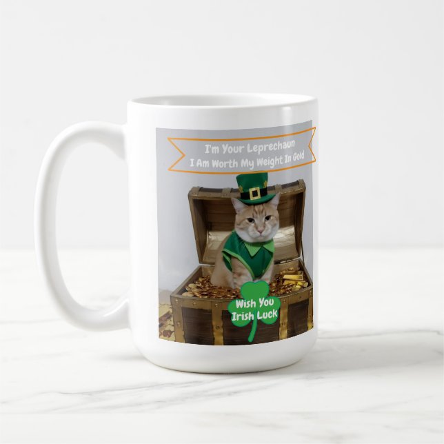St Patrick's Day Cat Humor  Kaffeetasse (Links)