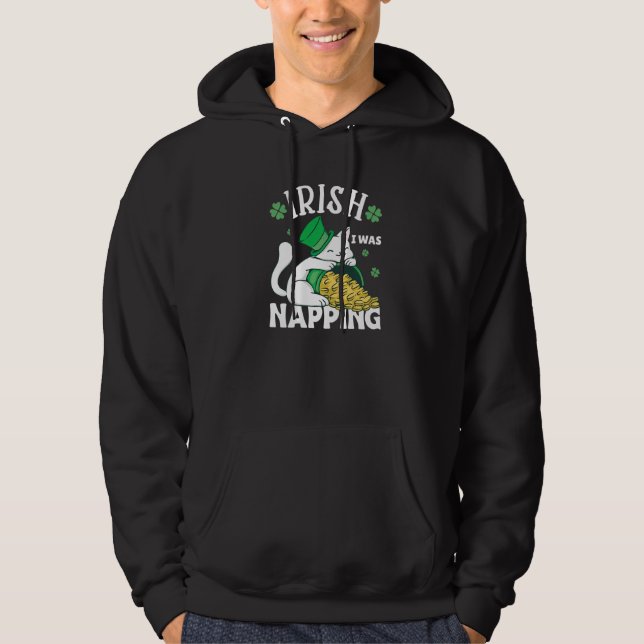 St. Patricks Day Cat i was napping Premium Hoodie (Vorderseite)