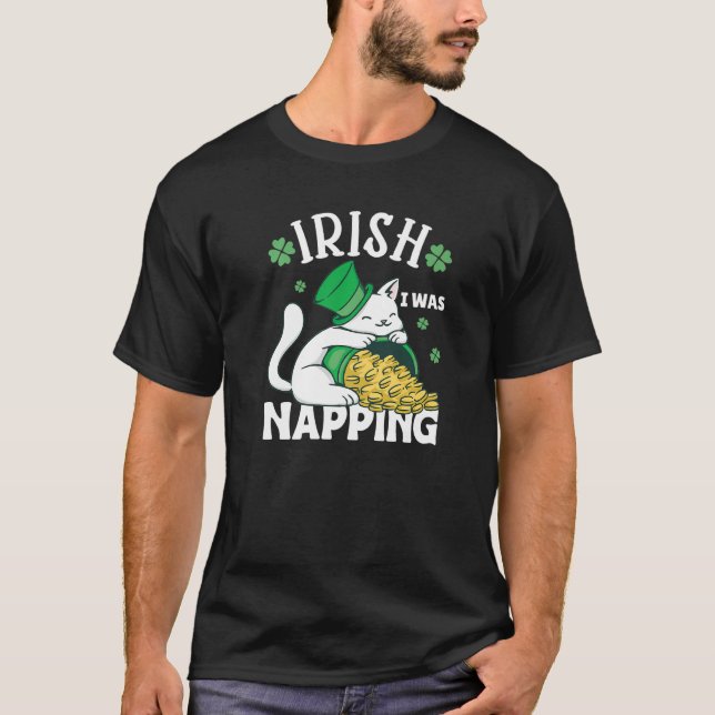 St. Patricks Day Cat i was napping Premium T-Shirt (Vorderseite)