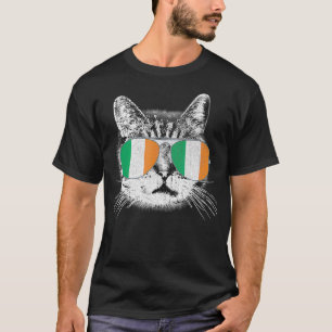 St Patricks Day Cat Irish Flag Irland Männer Fraue T-Shirt