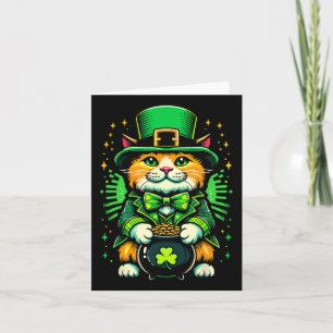 St Patrick's Day Cat Leprechaun Cat Irish Kleeblat Karte