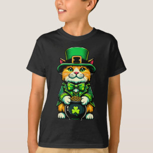 St Patrick's Day Cat Leprechaun Cat Irish Kleeblat T-Shirt