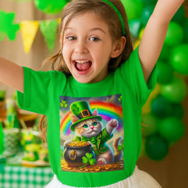 St Patrick's Day Cat Leprechaun Cat Lover T - Shir T-Shirt