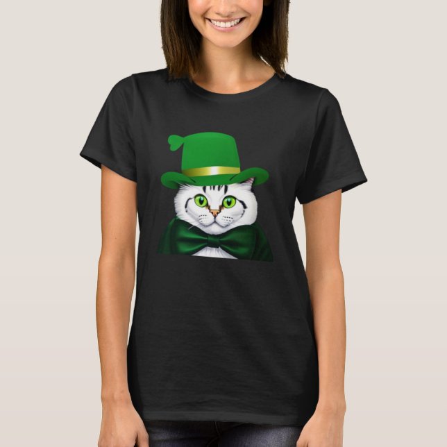St Patrick's Day Cat Niedlich St Paddys Dat Cat T-Shirt (Vorderseite)