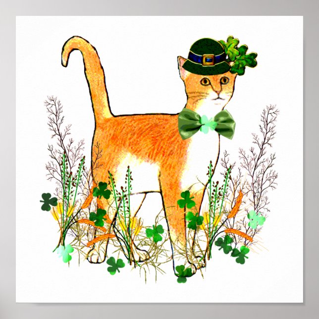 St. Patrick's Day Cat Poster (Vorne)