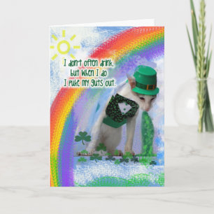 St Patrick's Day Cat Puking Karte