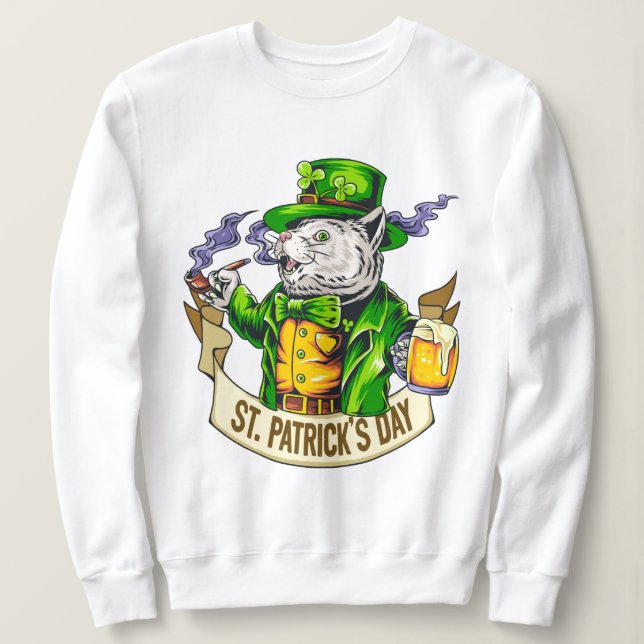 St. Patrick's Day Cat Sweatshirt (Design vorne)