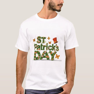 St. Patrick's Day Celebration with Floral Elegance T-Shirt