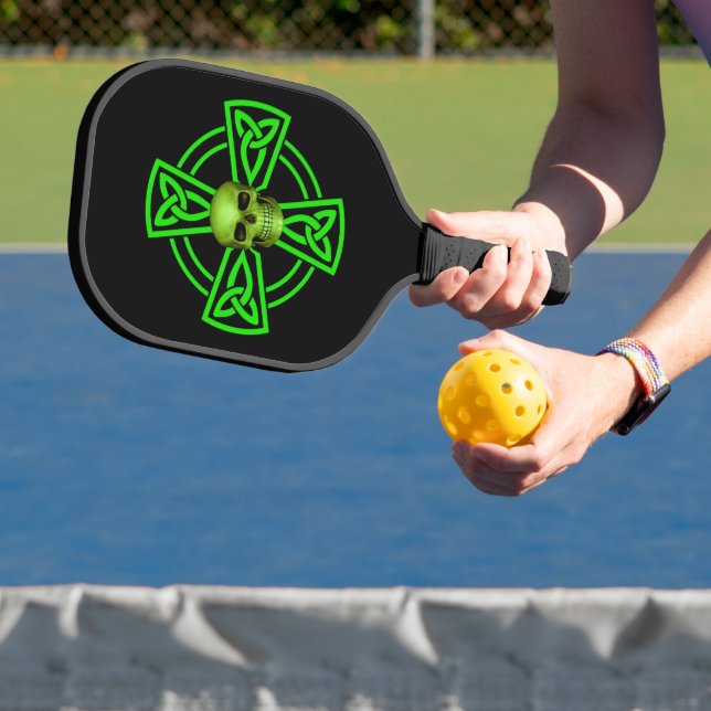 St. Patrick's Day Celtic Cross and Skull Pickleball Schläger (InSitu)