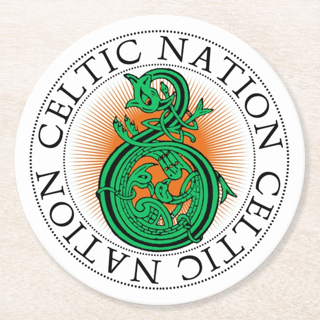 St Patricks Day Celtic Knot Party Runder Pappuntersetzer (Vorderseite)