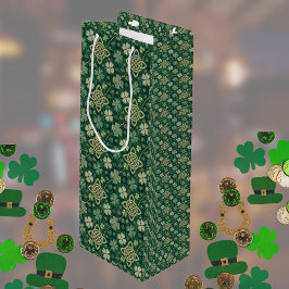 St. Patrick's Day Celtic Knot Vierblatt Plaid Geschenktüte Für Weinflaschen