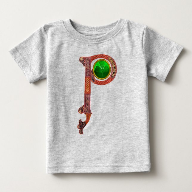 ST PATRICK'S DAY CELTIC P MONOGRAM MIT KLEEBLATT BABY T-SHIRT (Vorderseite)