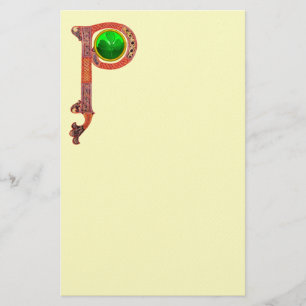 ST PATRICK'S DAY CELTIC P MONOGRAM MIT KLEEBLATT BRIEFPAPIER