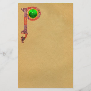 ST PATRICK'S DAY CELTIC P MONOGRAM MIT KLEEBLATT BRIEFPAPIER